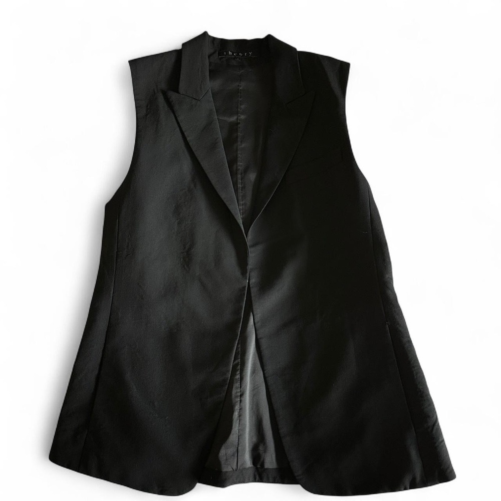 Theory Black Open-Front Vest